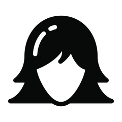 
A female avatar icon in solid style 
