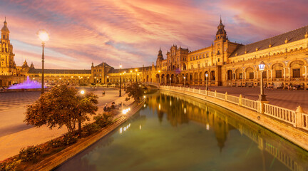 Naklejka na ściany i meble Travel sightseeing at Seville Palace in Spain