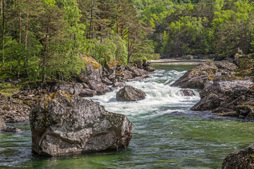 Fototapeta na wymiar Wild river Rauma in Romsdalen