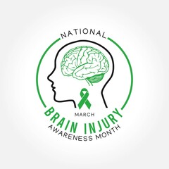 National Brain Injury Awareness Month Vector Illustration. Suitable for greeting card poster and banner.