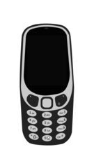 Nokia 3301 phone isolated on white background