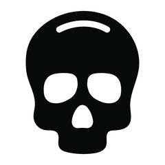 
A human skull, editable filled design of skeleton 
