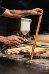 man in his wood workshop