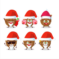 Santa Claus emoticons with mortar and pestle cartoon character