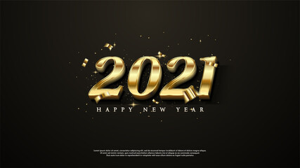 2021 Vector with illustration of happy new year numbers.