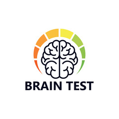 Brain test logo template design