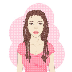 Vector illustration of a beautiful young woman.