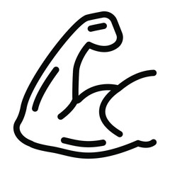 
A strong arm muscle, biceps icon in solid design vector 
