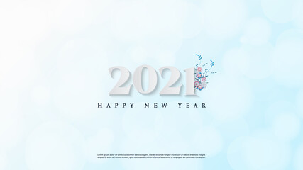 Fototapeta na wymiar 2021 Vector with illustration of happy new year numbers.