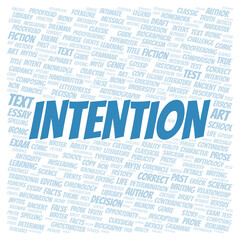 Intention typography word cloud create with the text only