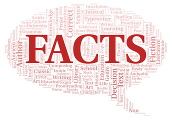 Facts typography word cloud create with the text only