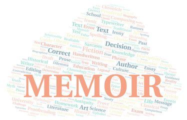 Obraz premium Memoir typography word cloud create with the text only