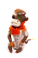 Soft toy made of felted wool Bull, a symbol of 2021