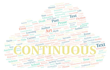 Continuous typography word cloud create with the text only