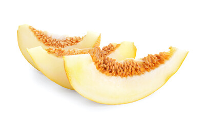 Sweet cut melon on white background