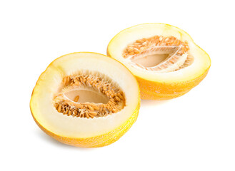 Sweet cut melon on white background