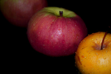 Apples on a dark background