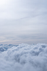 View from above the clouds in early autumn at Senjojiki Cirque in Nagano Prefecture, Japan.