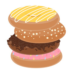 カラフルで美味しそうなドーナツのイラスト。