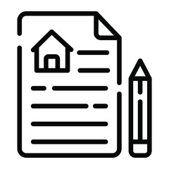 Estate Contract line icon,  real estate  web and mobile icon