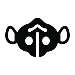 
Covid face protection equipment, solid icon of dust mask 
