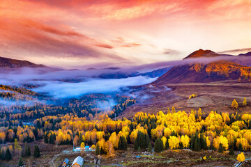 Scenery of Hemu Village, Xinjiang, China
