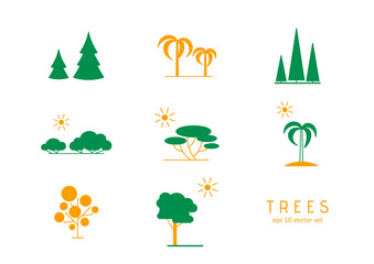 Tree - vector icons set.
