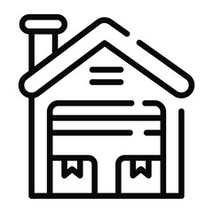 warehouse line icon,  real estate  web and mobile icon