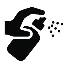 
Corona hygiene accessory, solid icon of covid spray 
