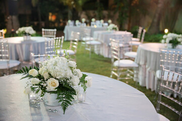 wedding table with flowers