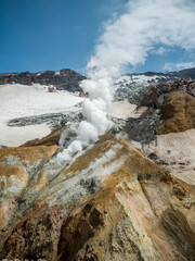 Steam fumarola on Mutnovskiy volcano
