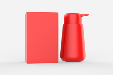 Elegant cosmetic liquid soap for skin care on white background. cosmetic liquid soap mock up. Beautiful cosmetic template for ads. Makeup products brand. 3d illustration