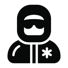 
Corona protection dressing, solid icon of covid kit 
