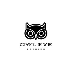 Owl Eye Logo Vector Illustrations, Emblem Design on White Background