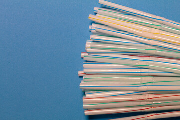 Close up view of plastic straws. Texture. Concept for prohibition in the EU