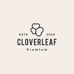 clover leaf hipster vintage logo vector icon illustration