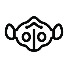 
Covid face protection equipment, solid icon of mask 
