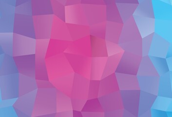 Light Pink, Blue vector polygonal template.