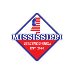 Obraz premium Mississippi Map Vector , United States Logo