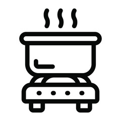 
Covid cure by taking steam, boiling water icon of solid style 
