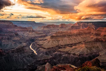 Schilderijen op glas Colorful Sunset on the Grand Canyon, Grand Canyon National Park, Arizona © Stephen