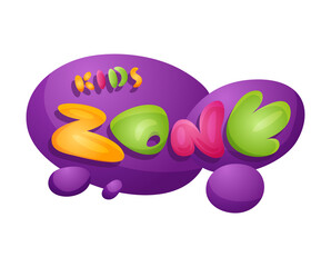 Kids zone. Playroom banner in cartoon style for children play zone. Children playground game room or play area poster. Children games party center