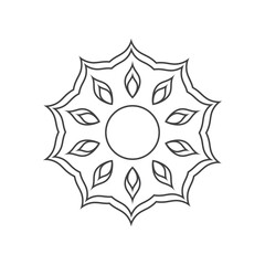 Mandala icon design template vector isolated illustration