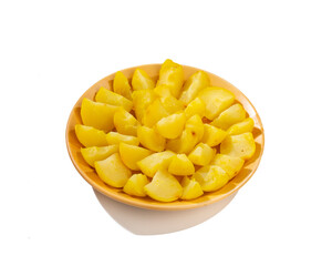 Boil Gooseberry or Salty Amla on White Background