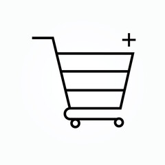 shopping cart icon on white