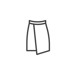 Wrap skirt line icon. linear style sign for mobile concept and web design. Skirt front view outline vector icon. Symbol, logo illustration. Vector graphics