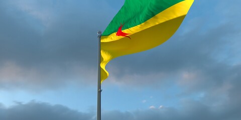 3d rendering of the national flag of the French Guiana