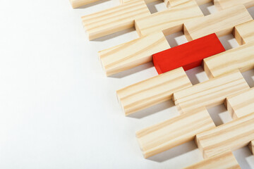 concept of individuality in the form of wooden blocks