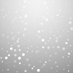 White dots Christmas background. Subtle flying sno