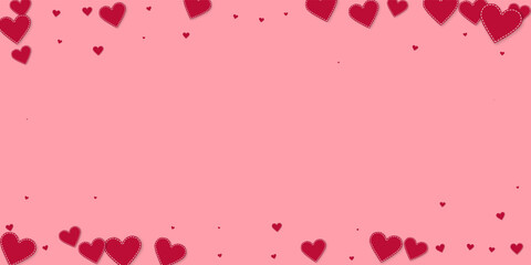 Red heart love confettis. Valentine's day vignette